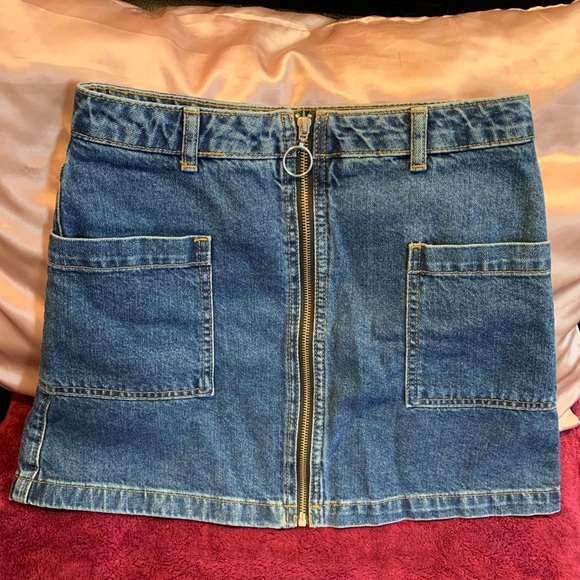 Denim zip up mini skirt - Picture 4 of 5